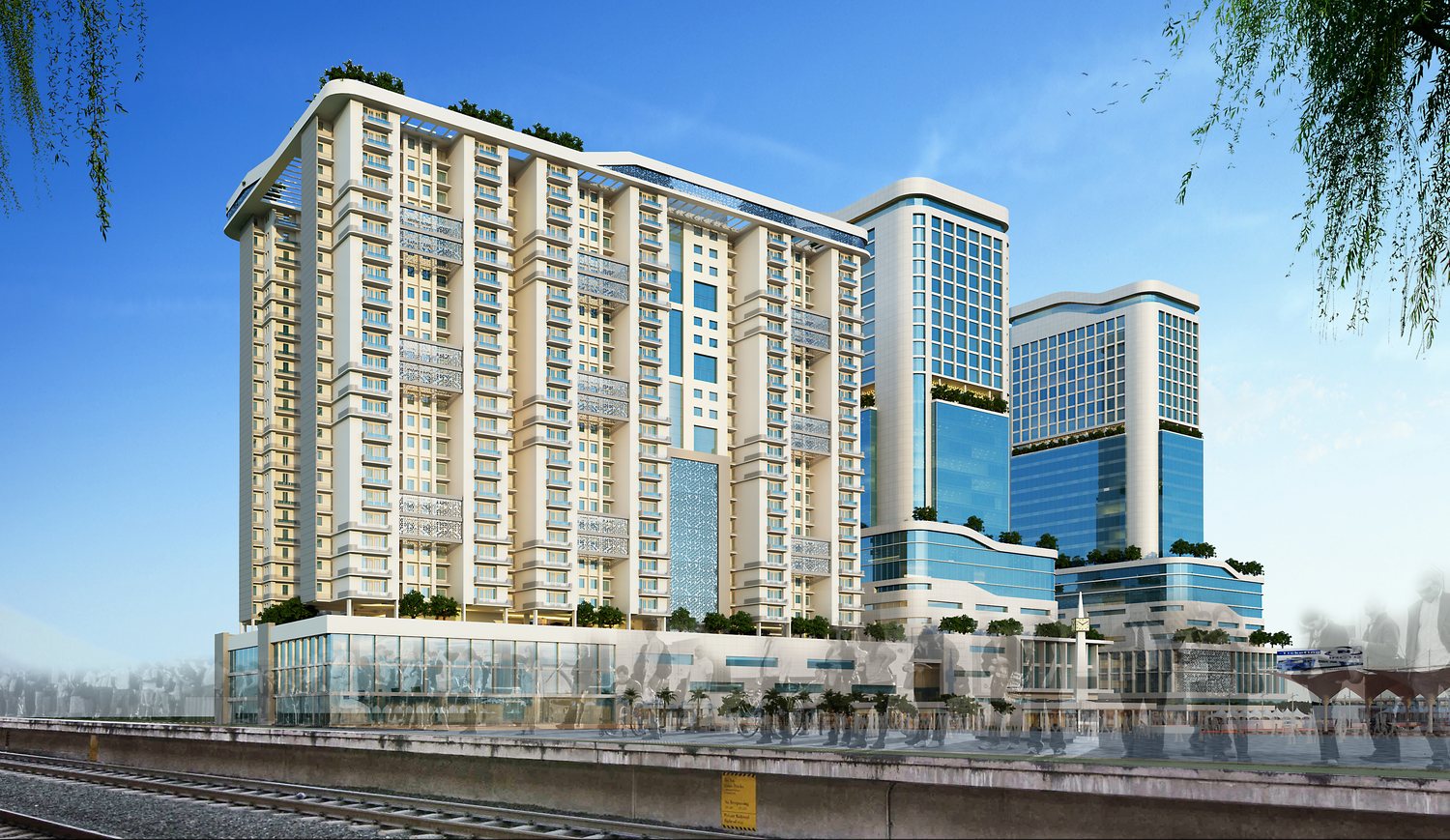 Tower 1, homes over a retail podium