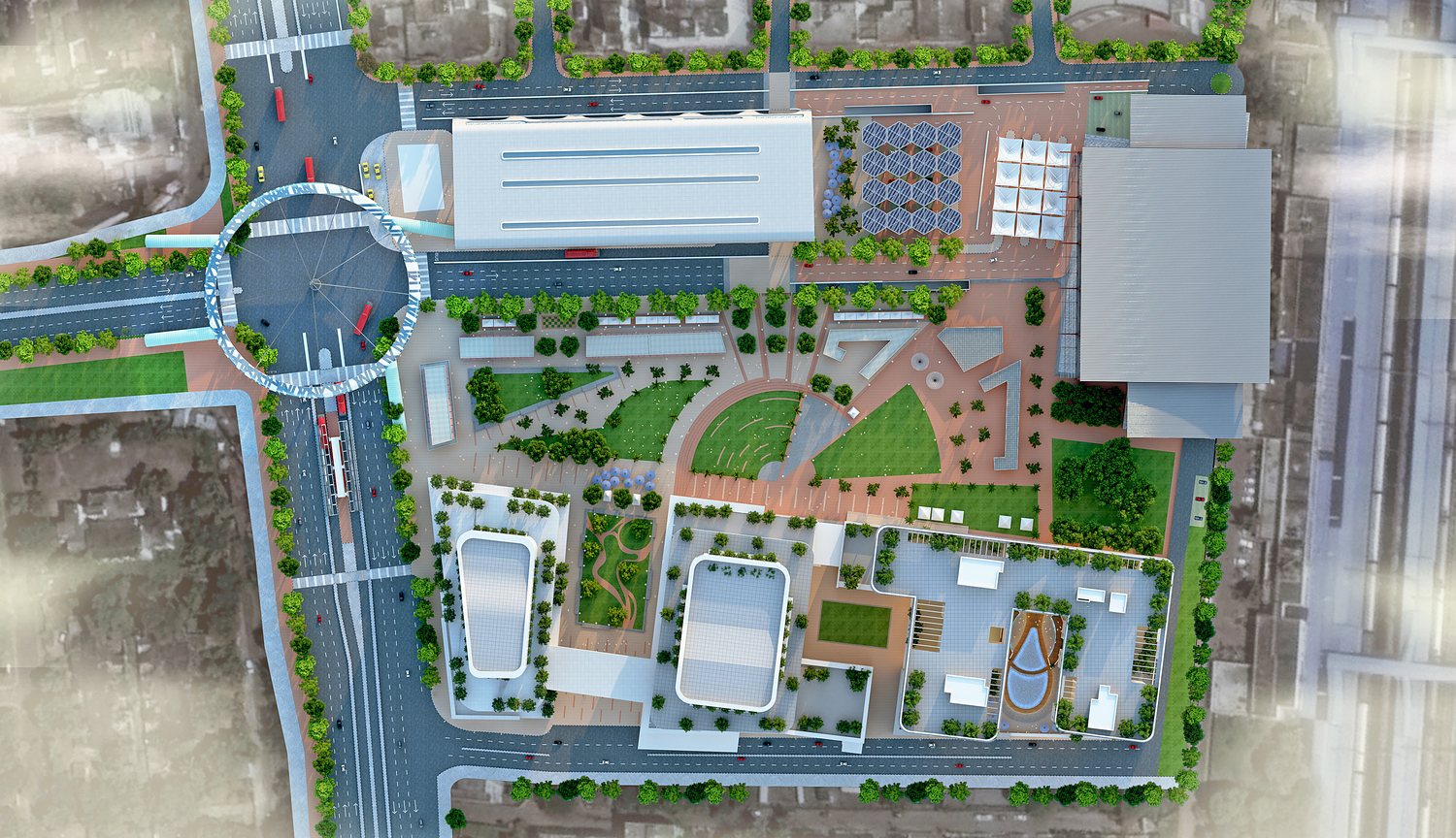 Top view of the town centre