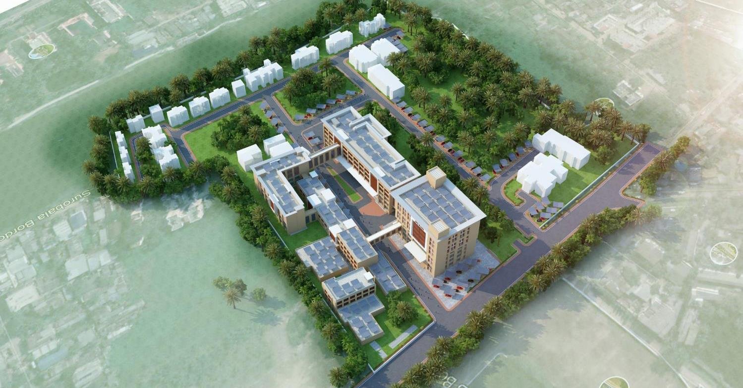 The hospital from above