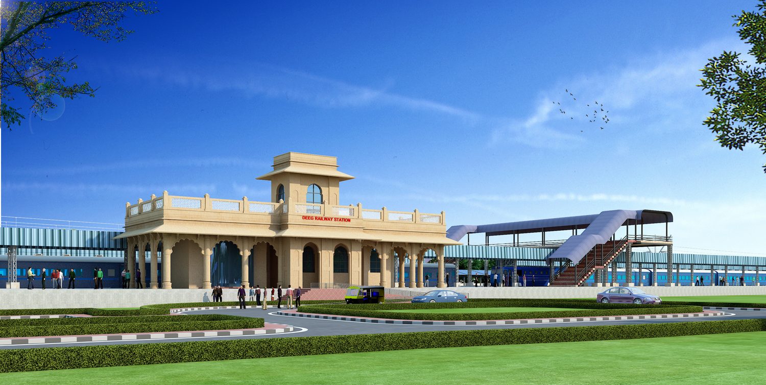 The station building and its forecourt