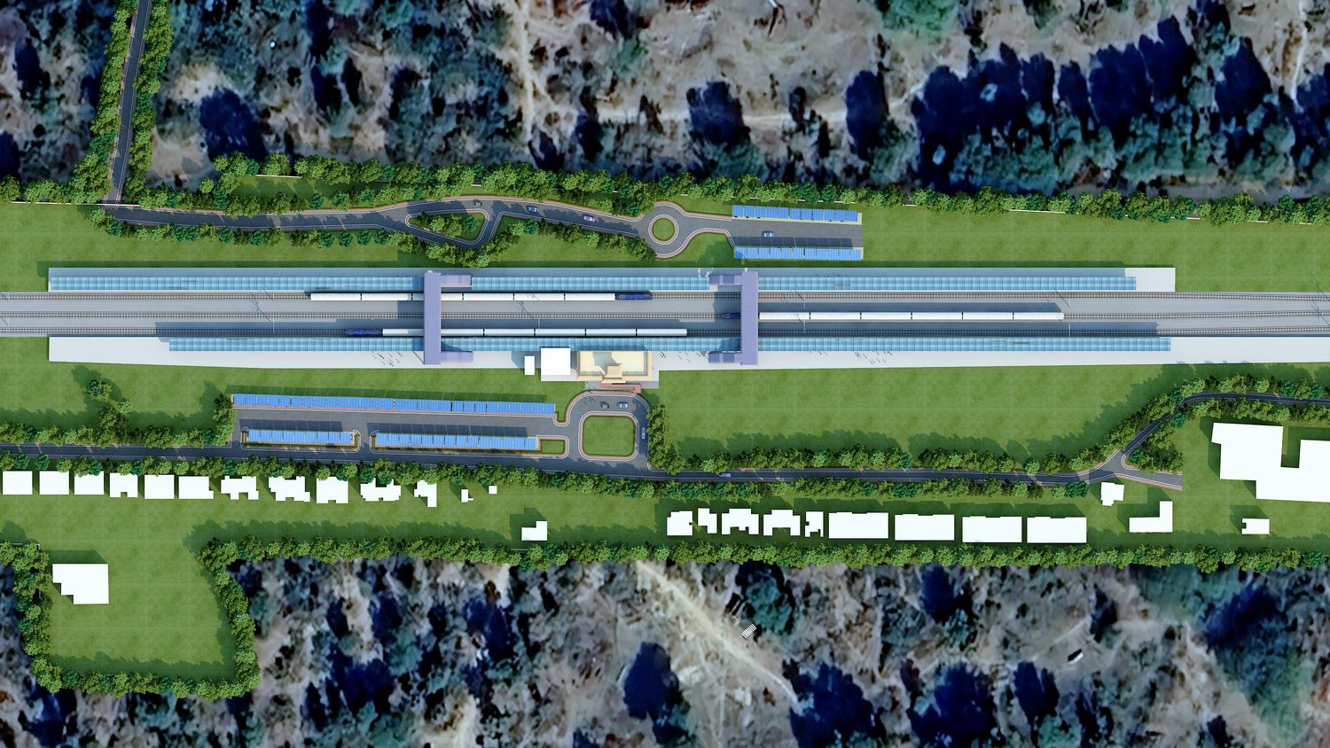 Plan view of the station area