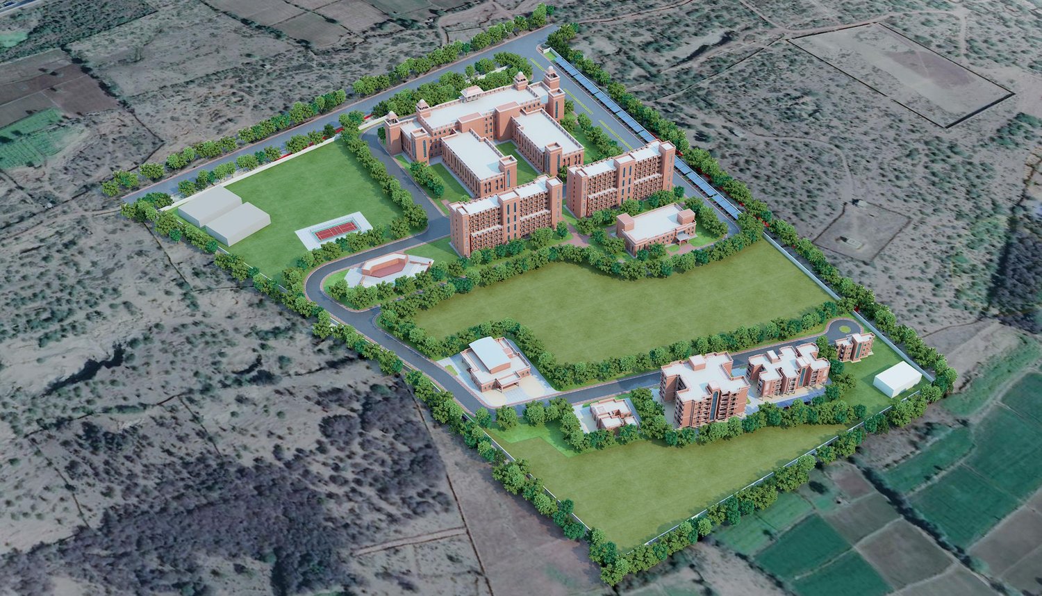 The campus from above