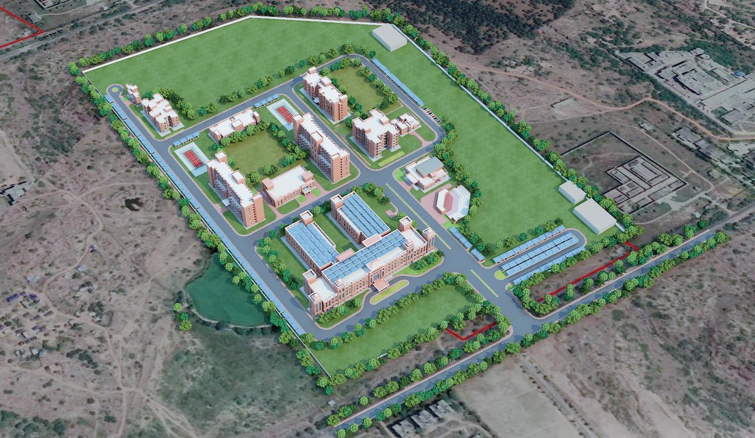 The campus from above