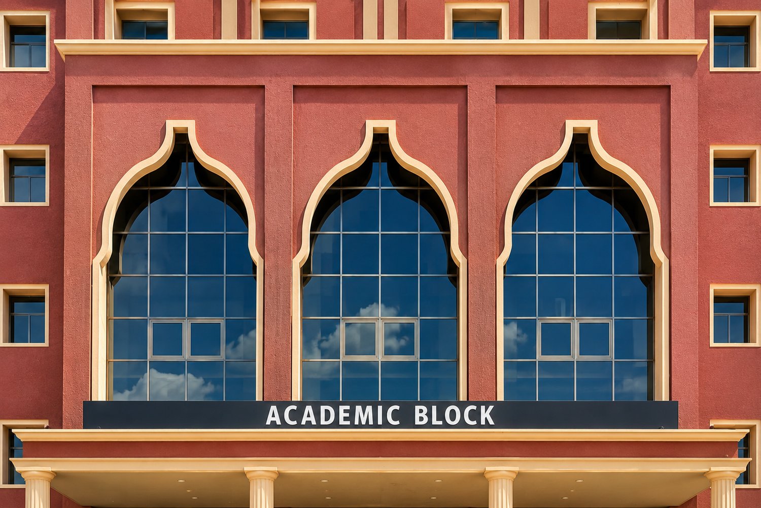 The entrance to the academic block