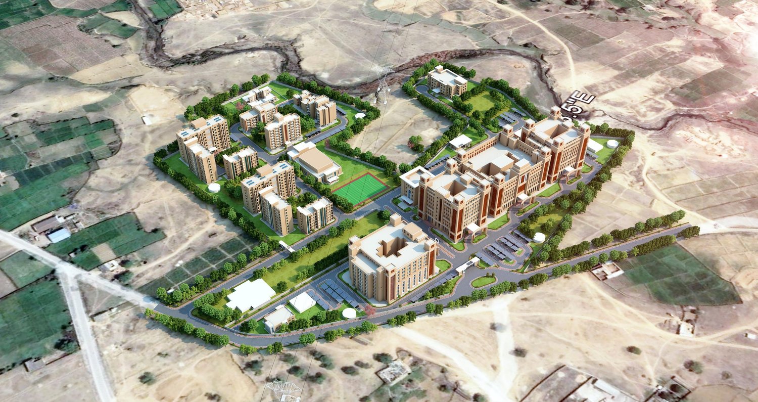 The campus from above