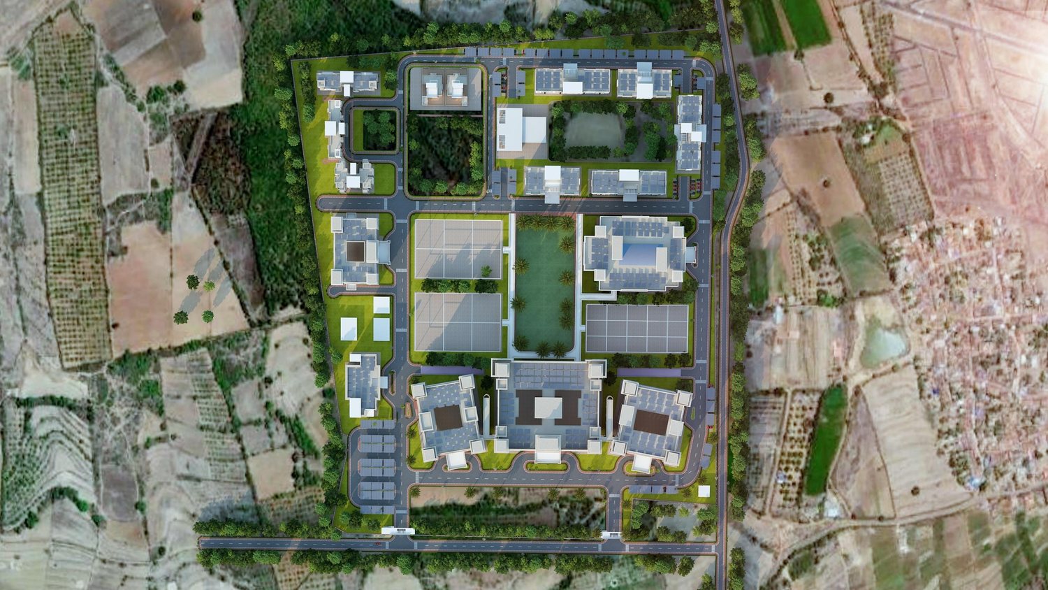 The campus from above