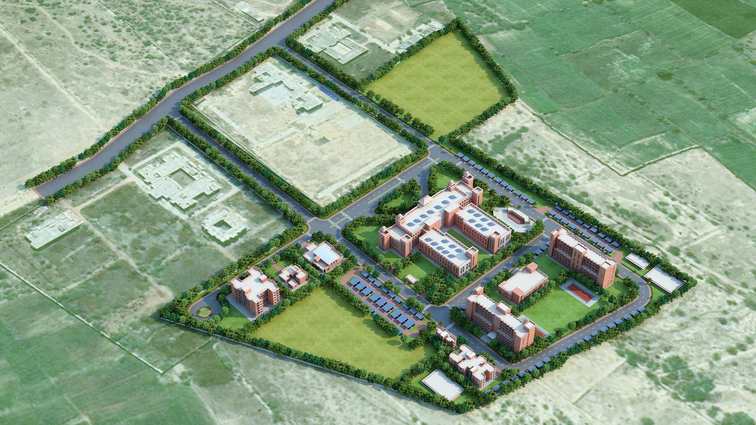 The campus from above