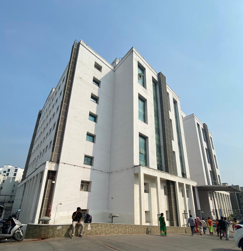 A completed block, from the street