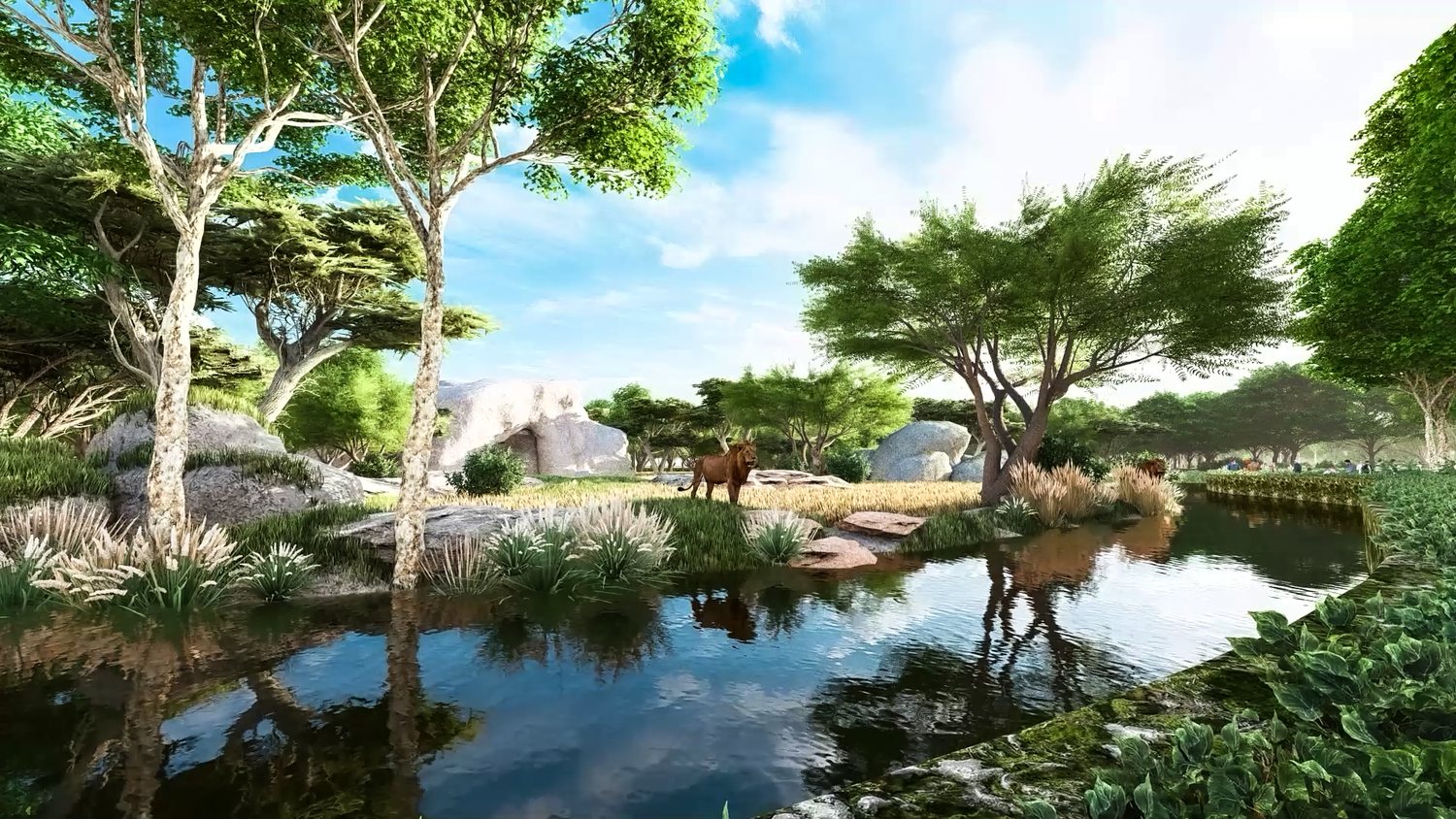 A wetland enclosure in the Day Zoo