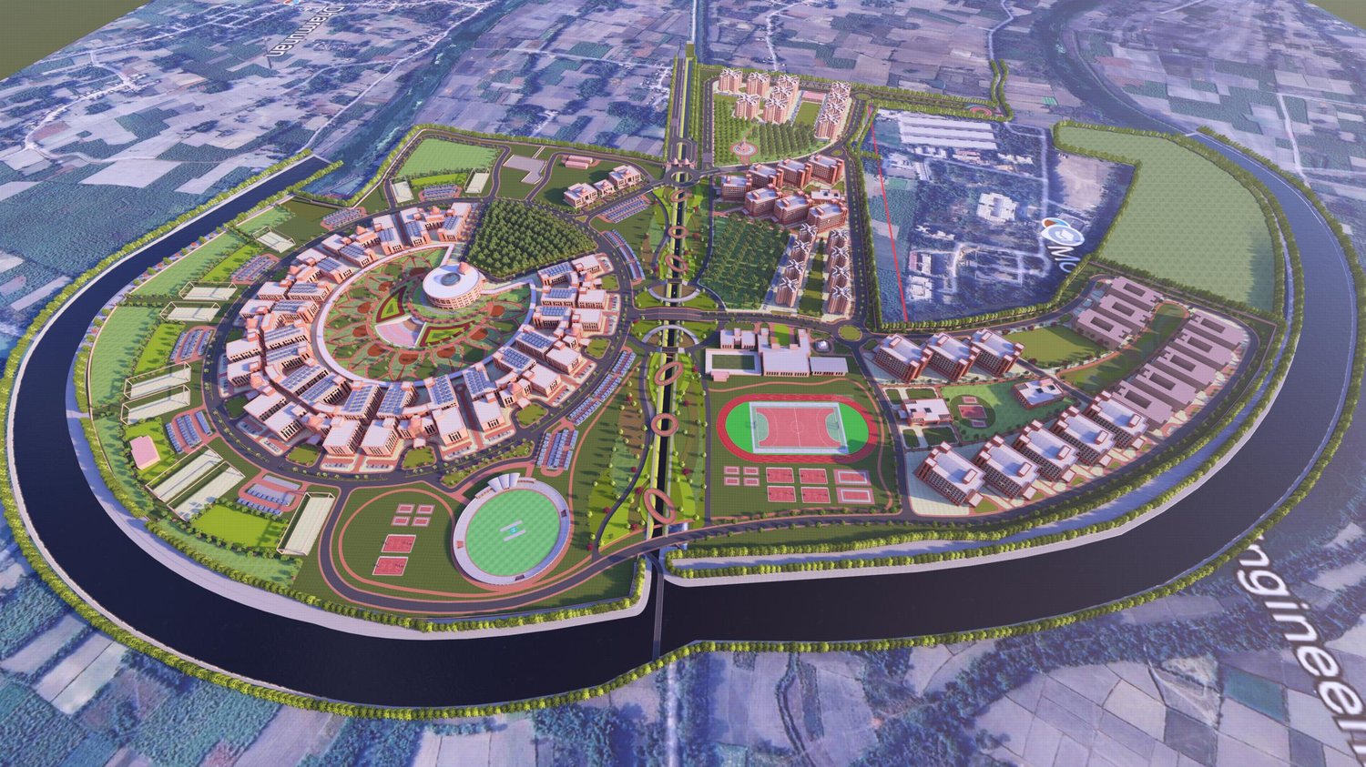 A Campus held by the river