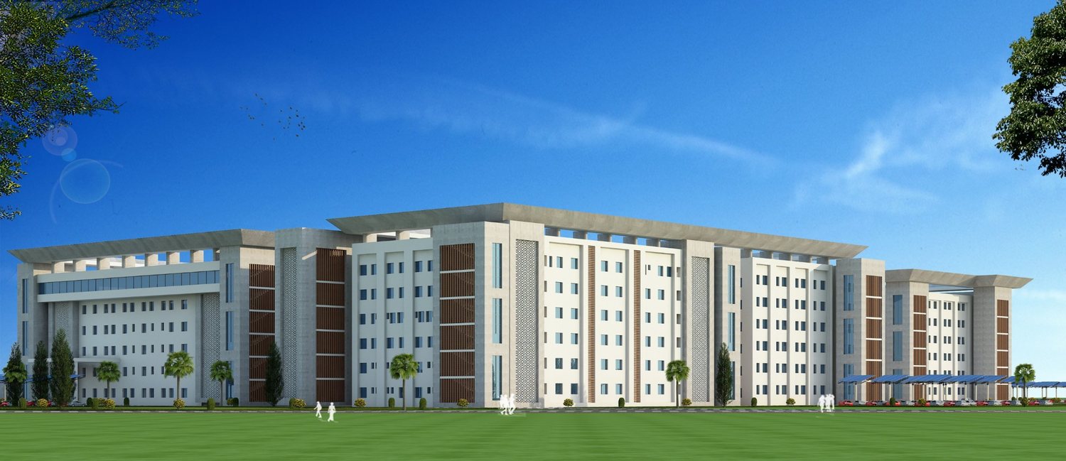 The ward blocks, with jaali panels and the overhanging roof