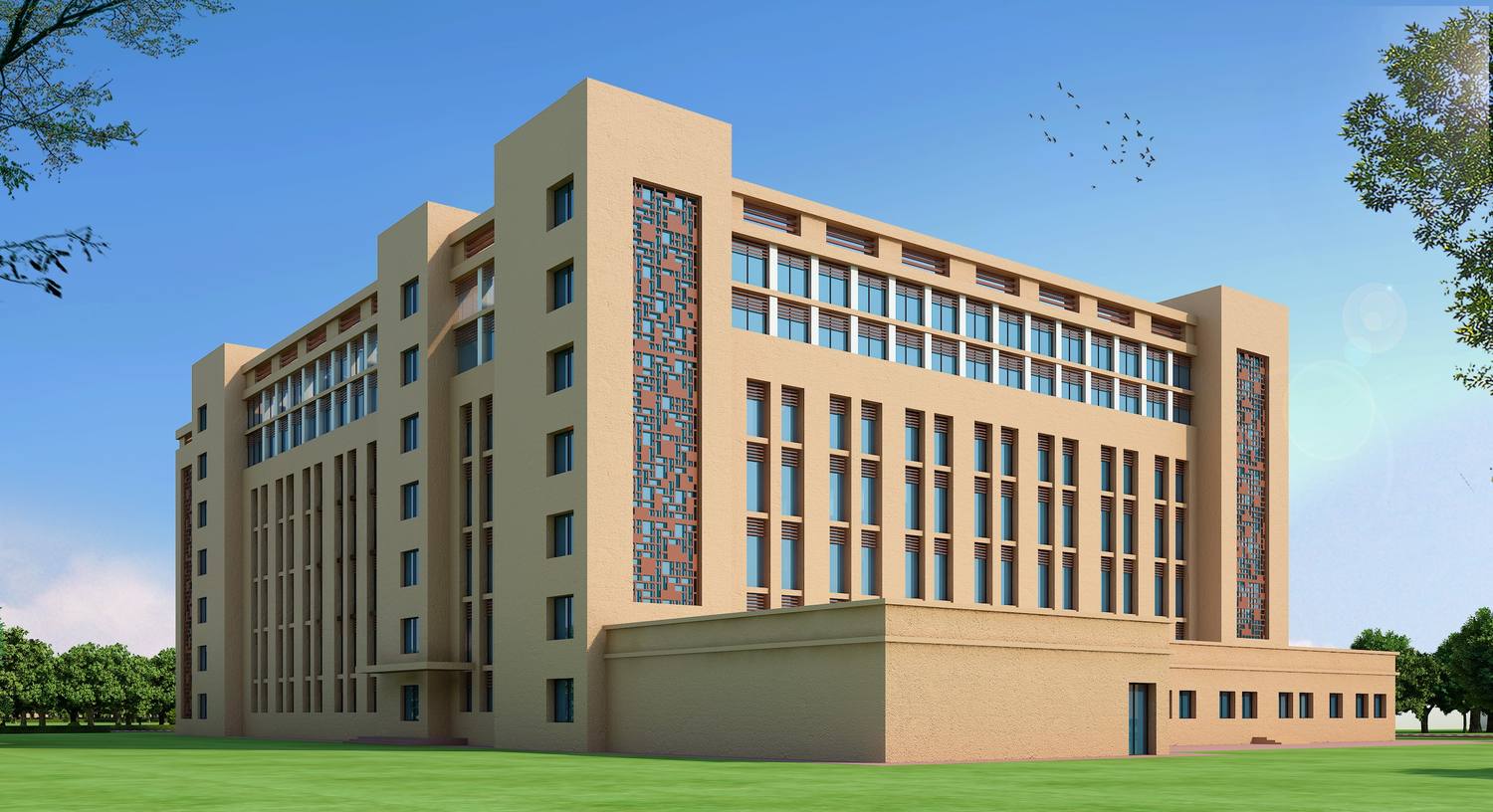 Cancer hospital, side view