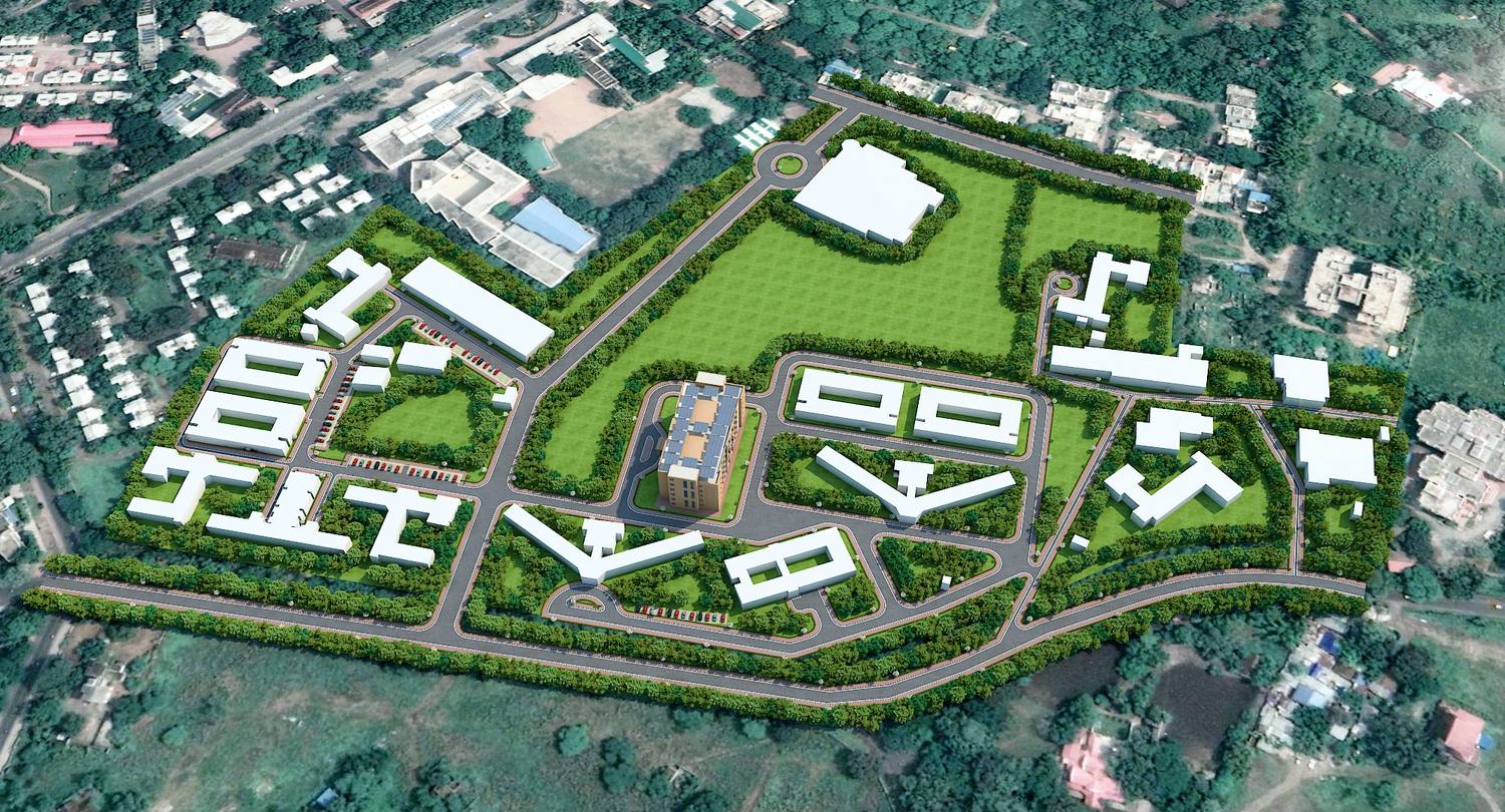 The hostel campus from the air