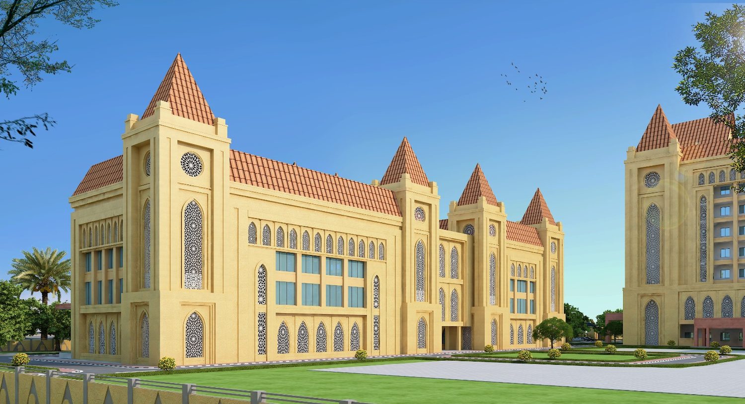 A court block beside the main annexe