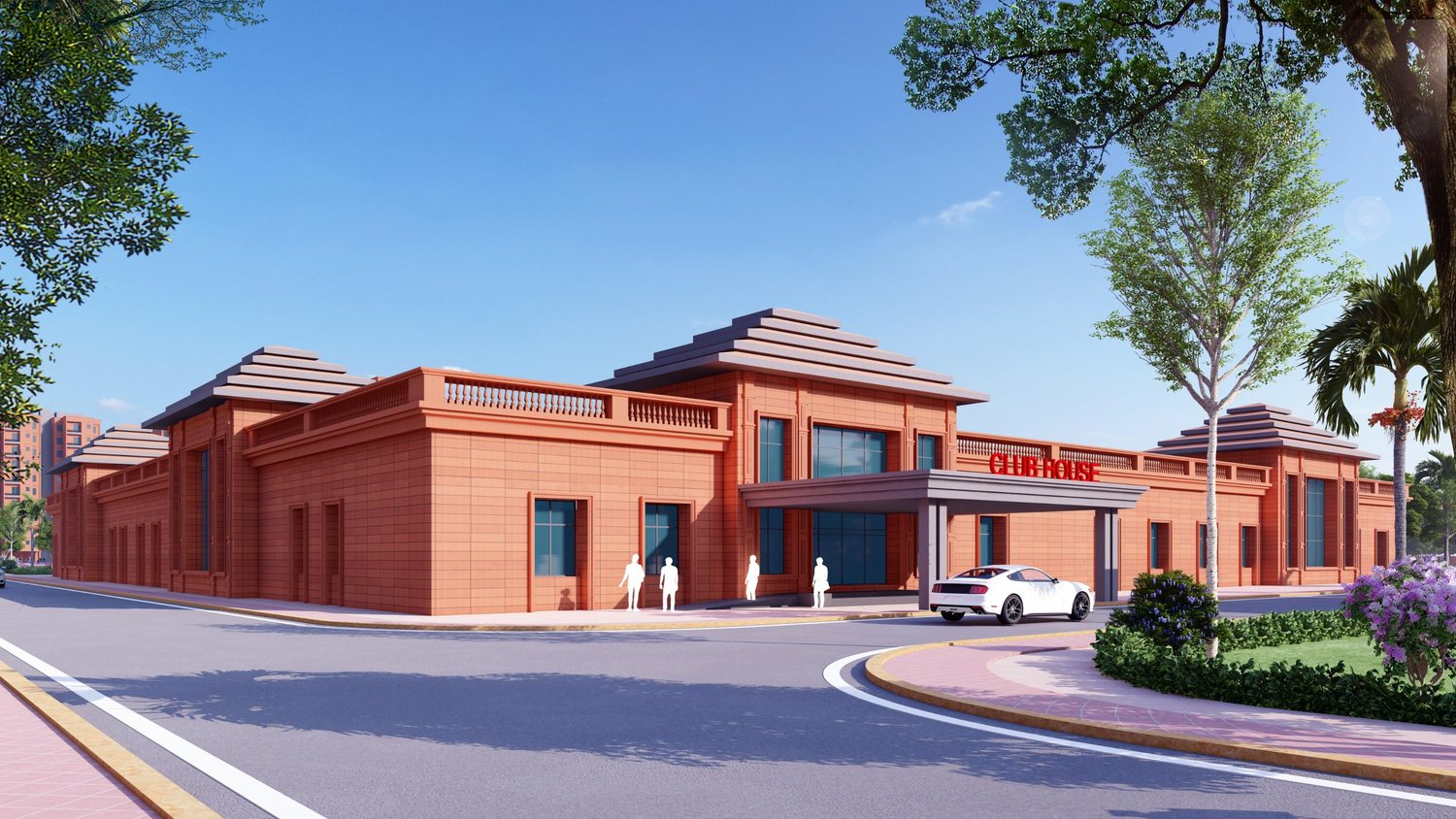 The club house and sports complex at the NLCIL Township