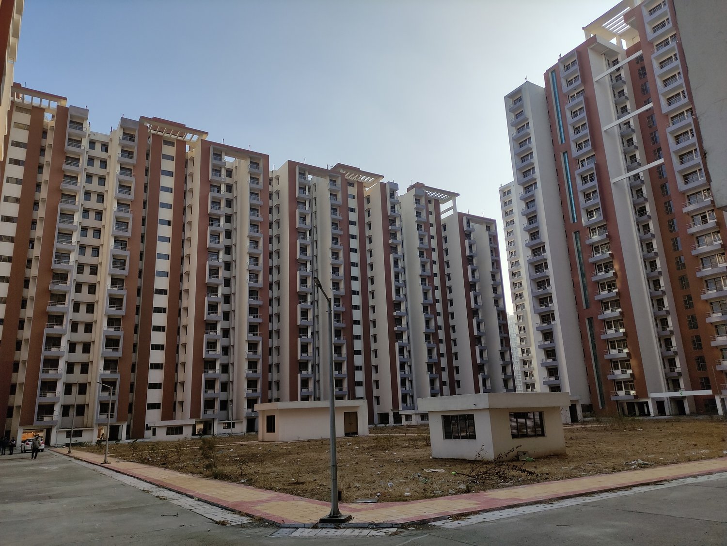 The towers from the internal road
